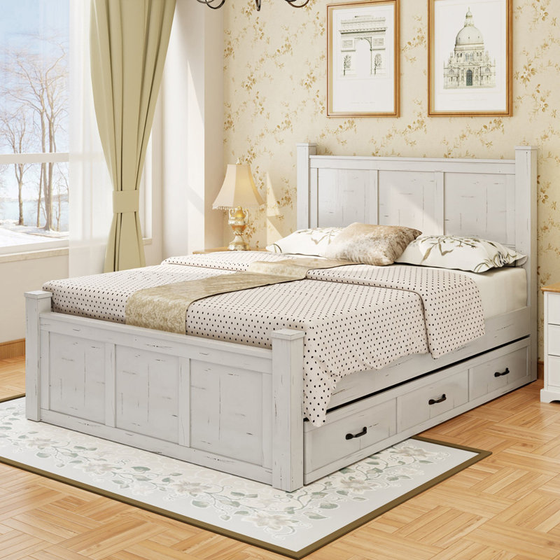 Wood panel bed frame discount